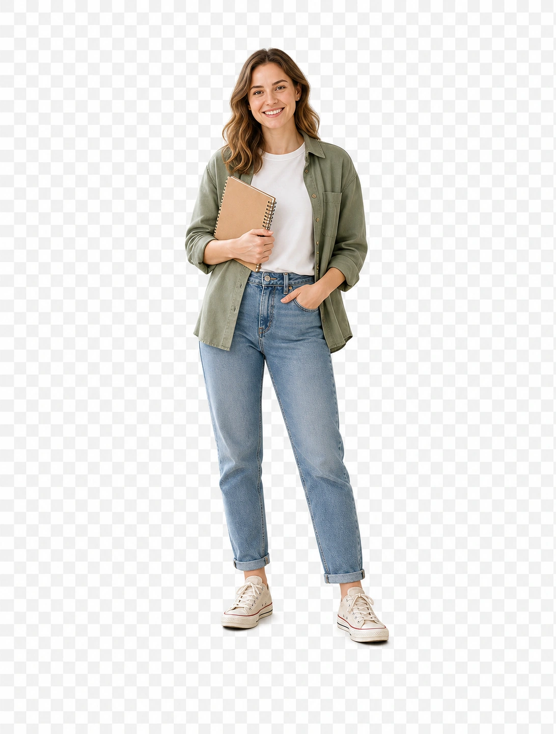 Portrait image after AI background remover creates transparent background