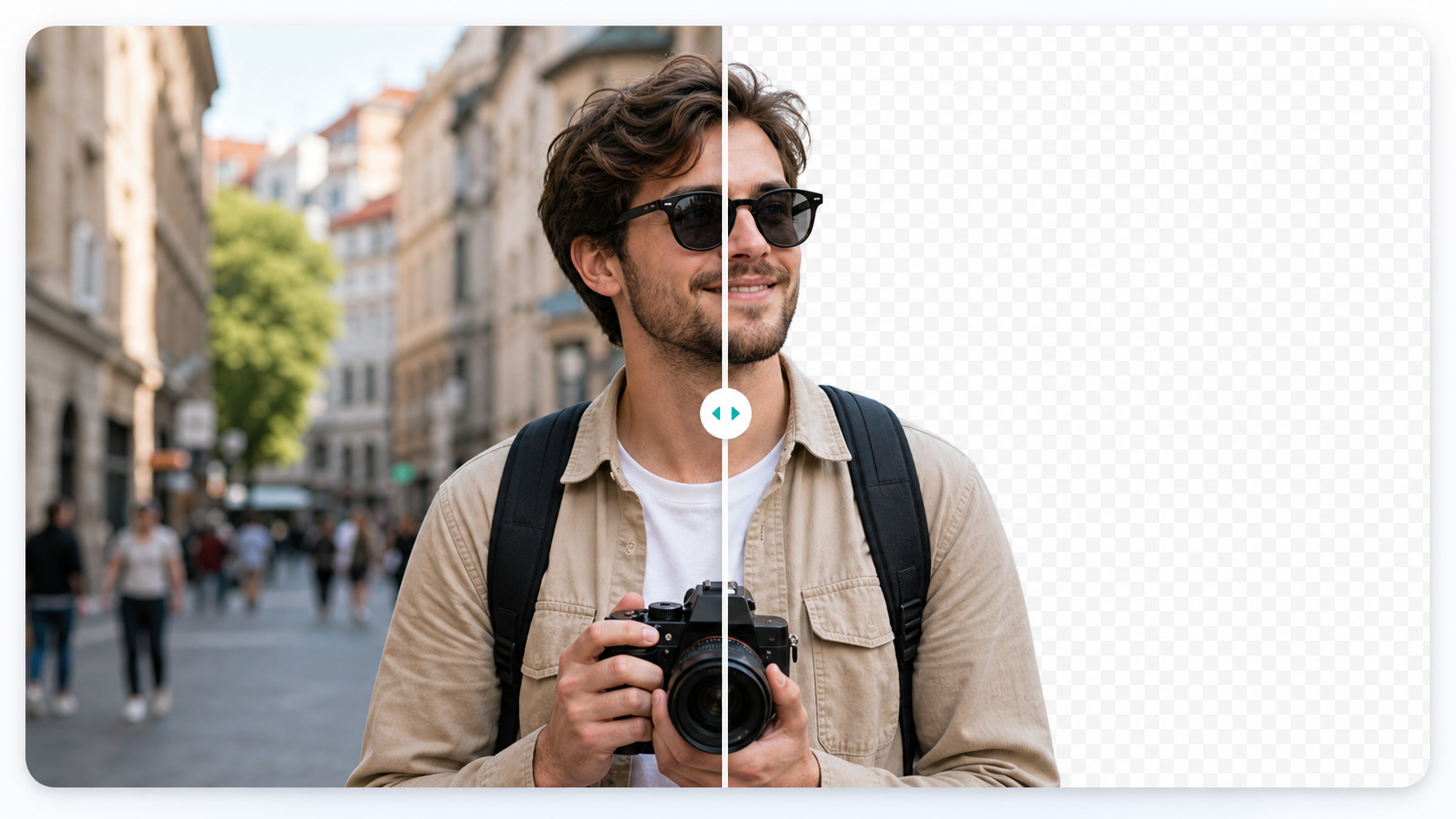 Portrait background remover result with transparent background