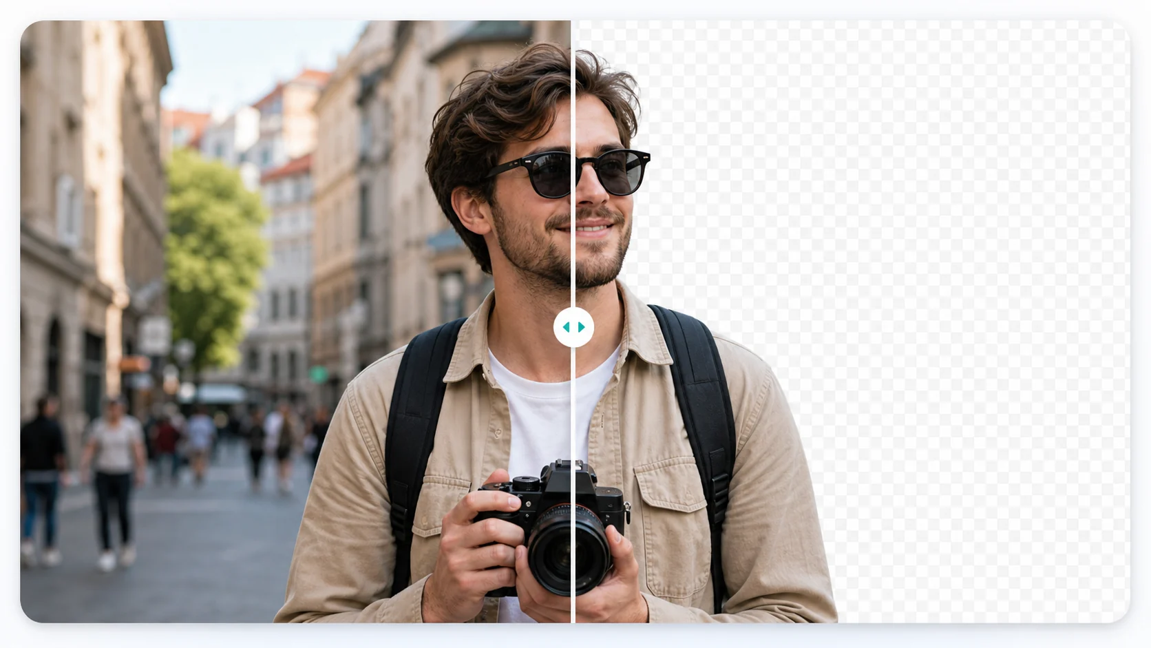Portrait background remover result with transparent background