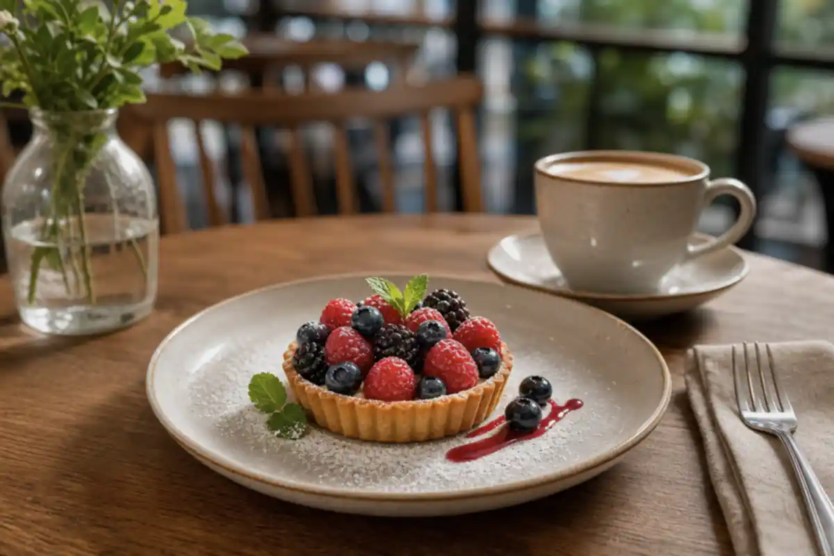 Dessert photo before and after AI image upscaler