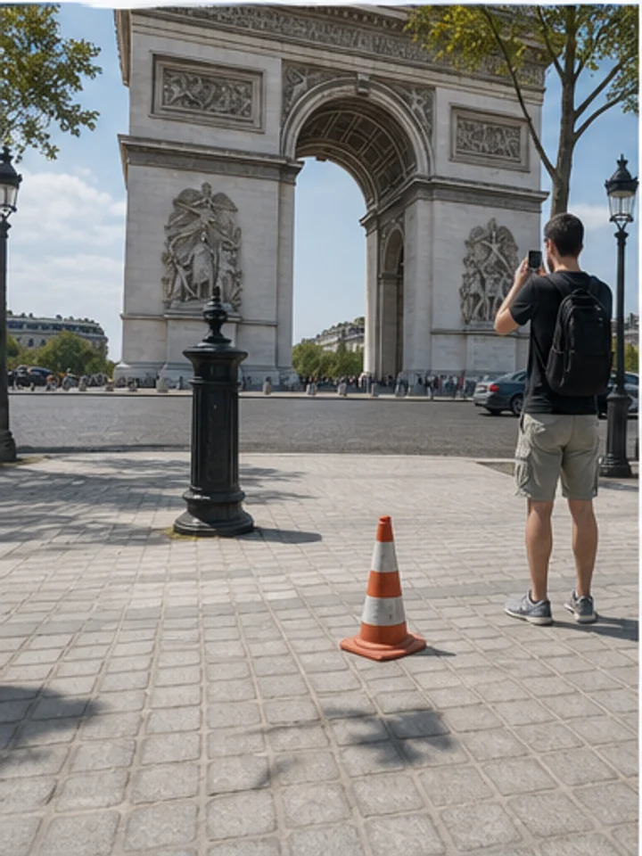 Travel photo before removing people and clutter