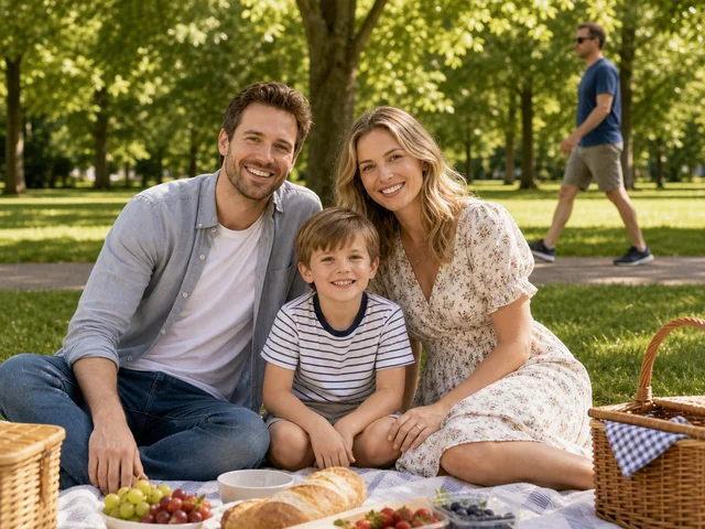 Family photo sample for removing a stranger from the background