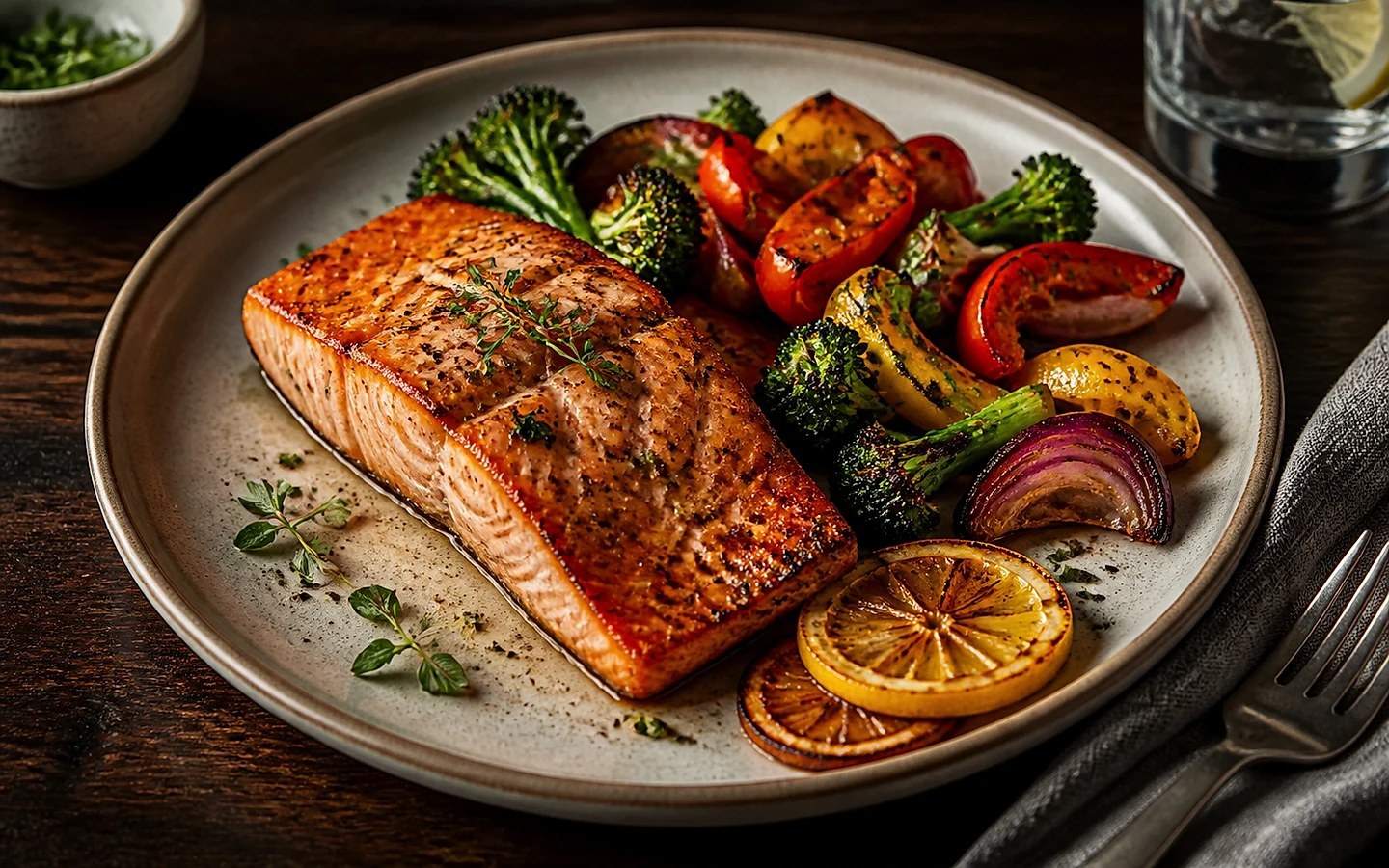 Food image before and after sharpening after AI cleanup