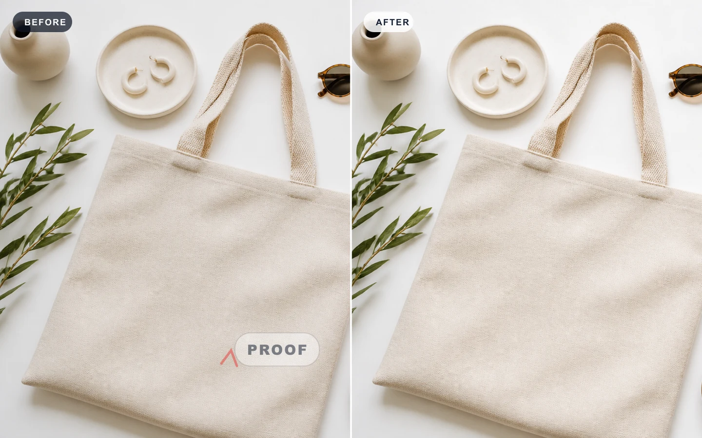 Before and after using watermark remover from photo for social images